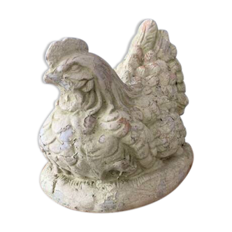 Large glazed terracotta hen