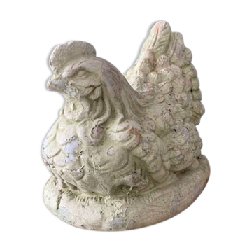 Large glazed terracotta hen