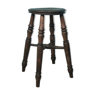 Turned wooden stool