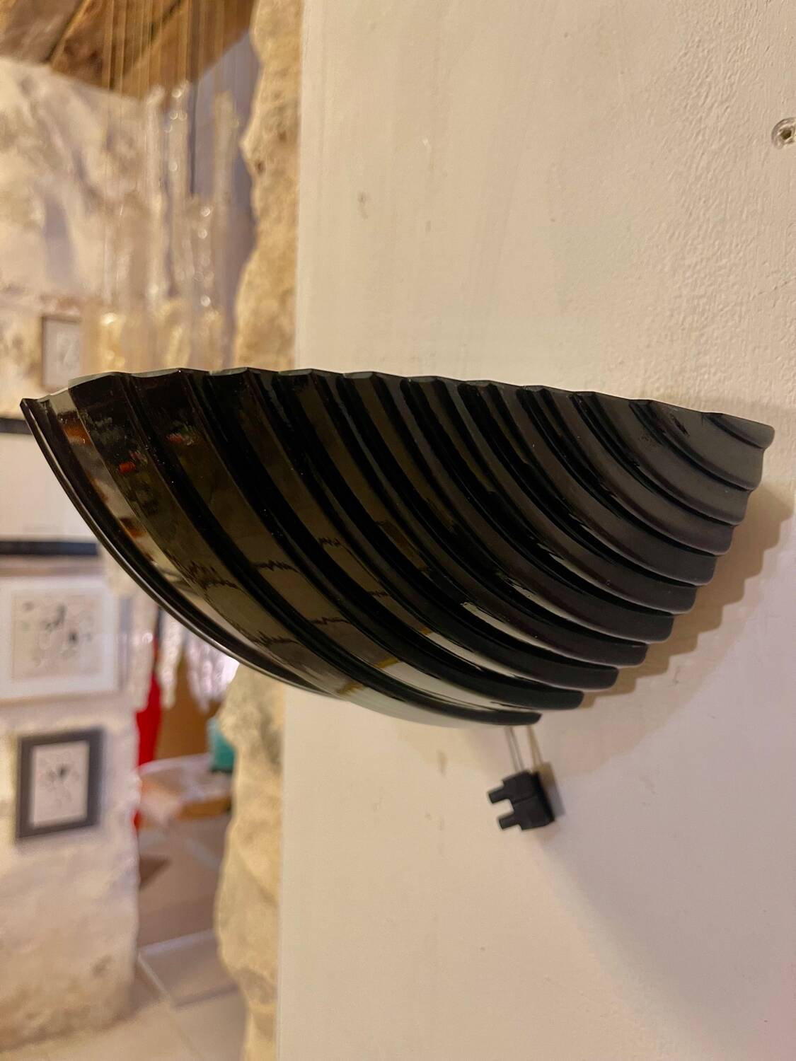 Black Murano glass wall lights by Vetri, Italy 1990