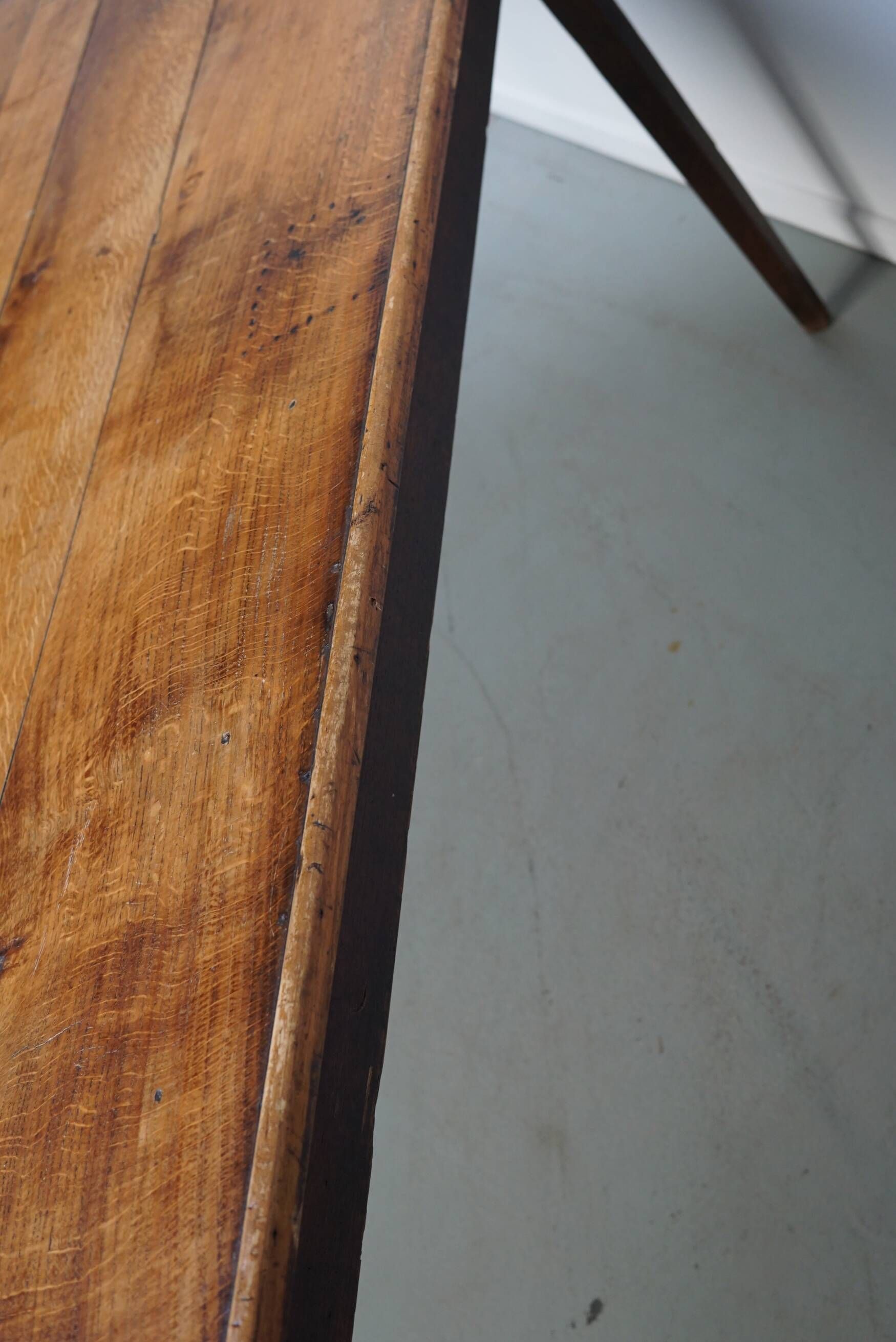 Rustic French Farmhouse Oak Dining Table from the Early 20th Century