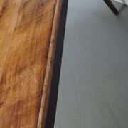 Table à manger en chêne de ferme rustique française du début du 20e siècle