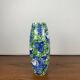 Vase Italien San Marino Titano, motif floral vert et bleu, MCM