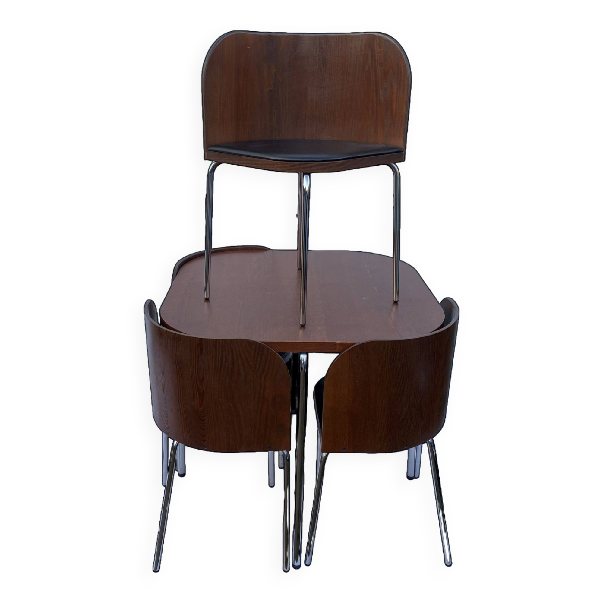 Fusion model table and 4 chairs set by Sandra Kragnert for Ikea Swedish 1970s