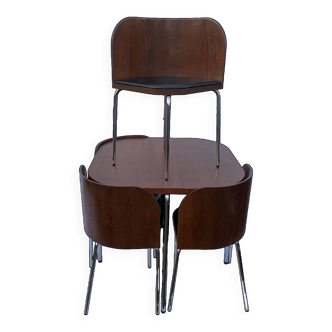 Ensemble table et 4 chaises modèle fusion par Sandra Kragnert pour ikea Suédois 1970s