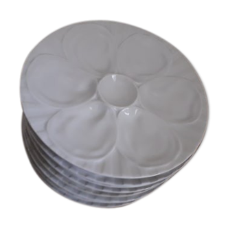 8 Pillivuyt oyster plates - 22.5c, porcelain