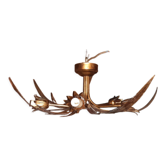 Wheat cob ceiling light 5 branches of golden metal lights