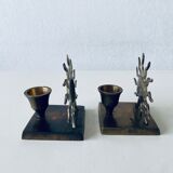 Pair of sun candle holders
