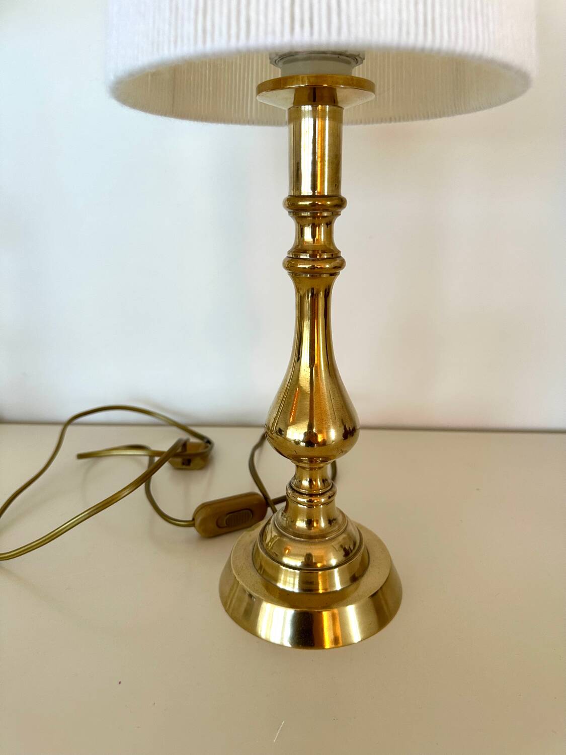 Brass and wool lamp