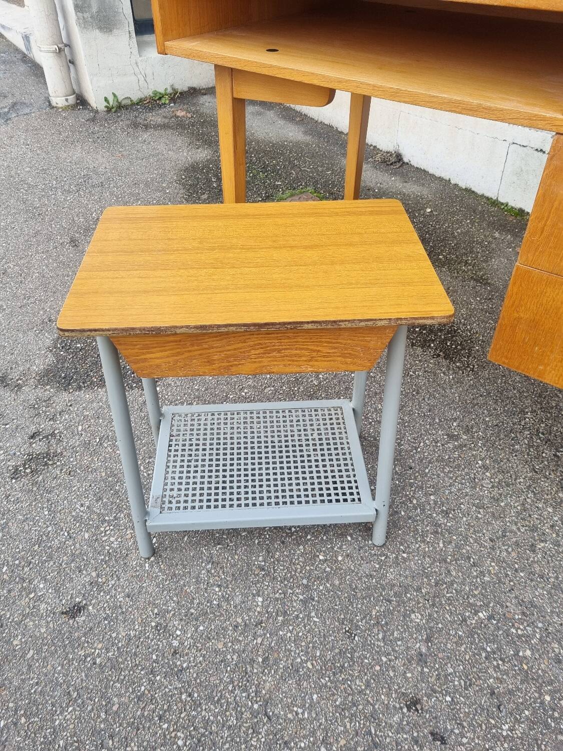 Antique Small Vintage Modernist Bedside Table