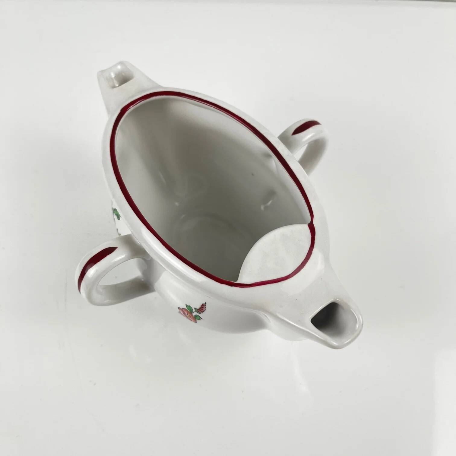 Rare double spouted sauceboat model Réverbère by KG Lunéville