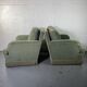 Pair of green velvet club armchairs