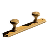 Petite patère à deux accroches en pin bouton ronds H5