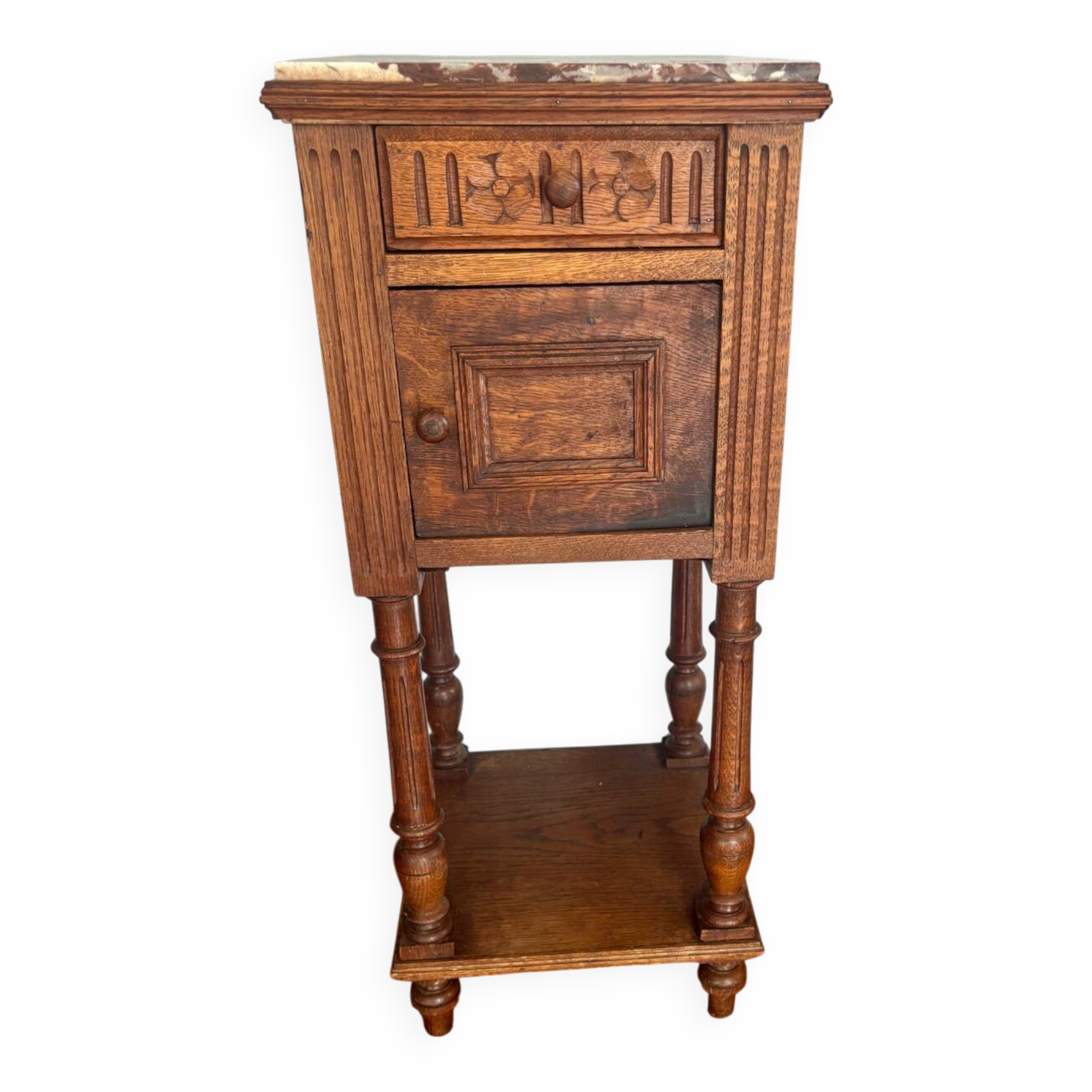Table de chevet dessus en marble rose