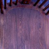 Set of 6 mid century solid oak lyre-back Windsor chairs, 1960s