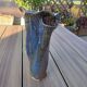 Vintage sculptural stoneware vase 25 cm brutalist signed