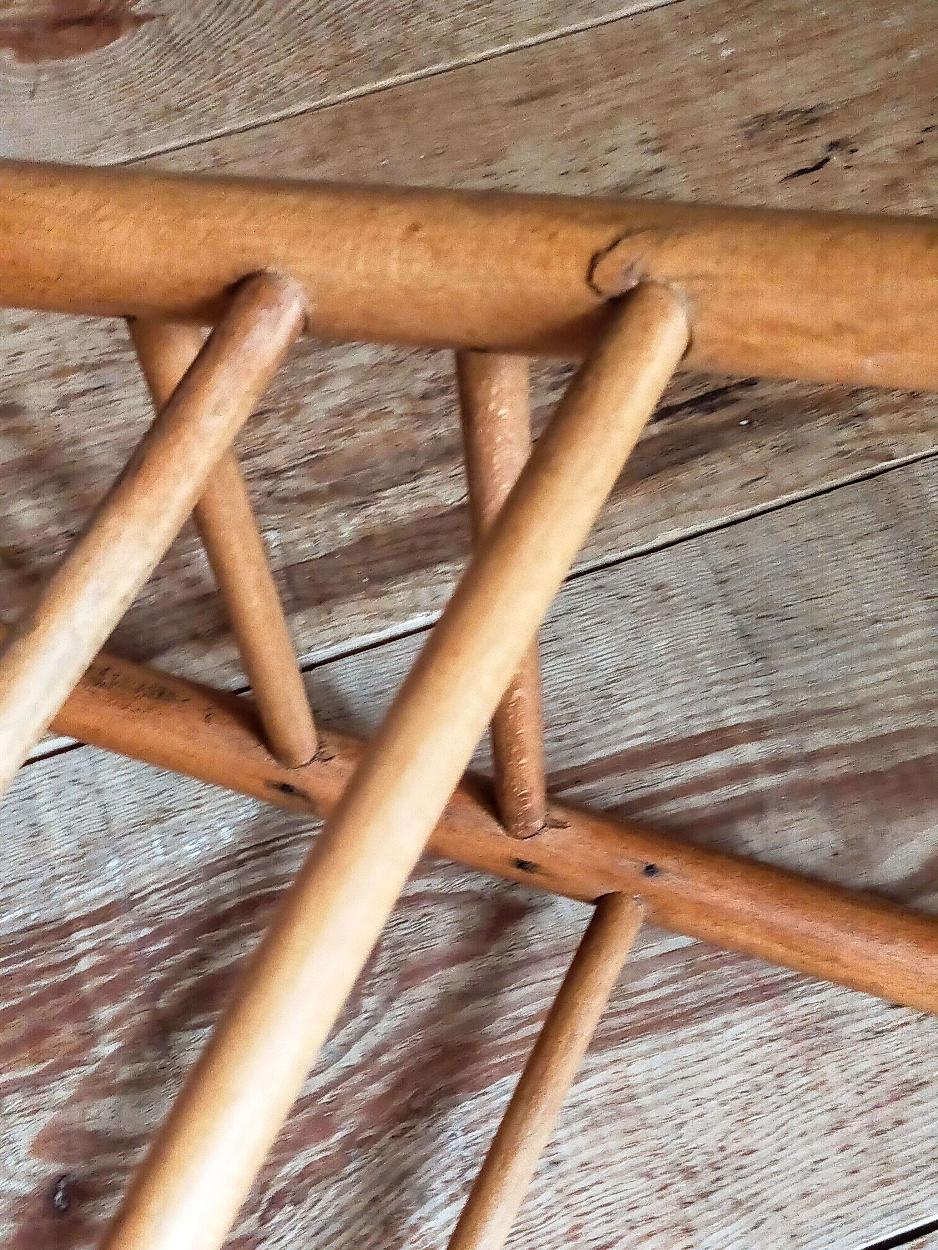 Vintage solid blond wood bar stool