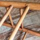 Vintage solid blond wood bar stool
