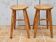 Paire de tabourets rustiques en bois massif – H. 47 cm, 25 cm