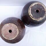 Pair of Accolay vintage ceramic pot cover