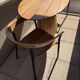 oval garden table with its 2 chairs