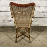 Rattan armchair and scoubidou decor