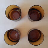 Set of 4 vintage amber whiskey glasses