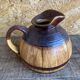 Old Terracotta Pitcher Barrel Shape Vintage Kitchen #D972