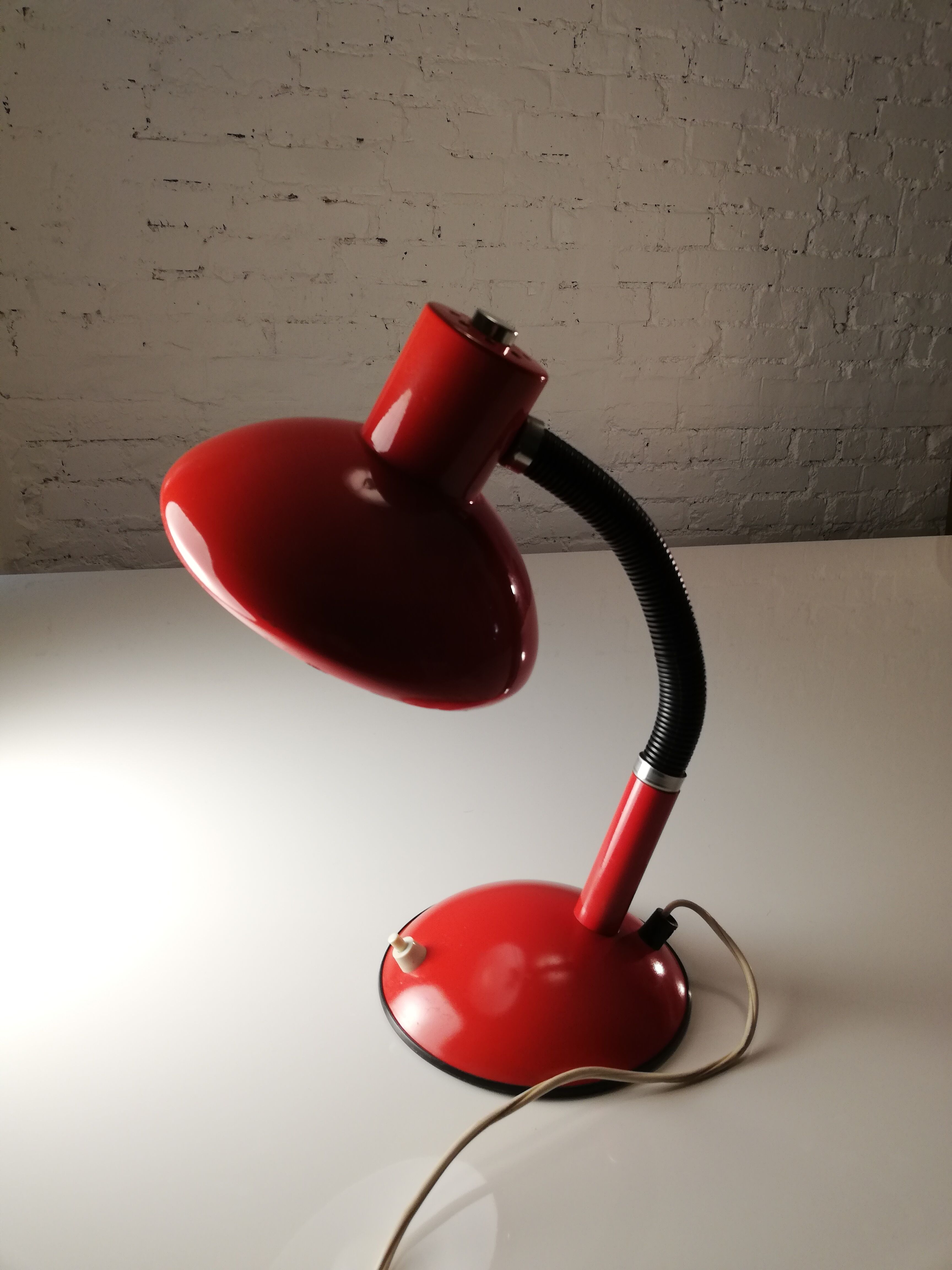 Red desk lamp
