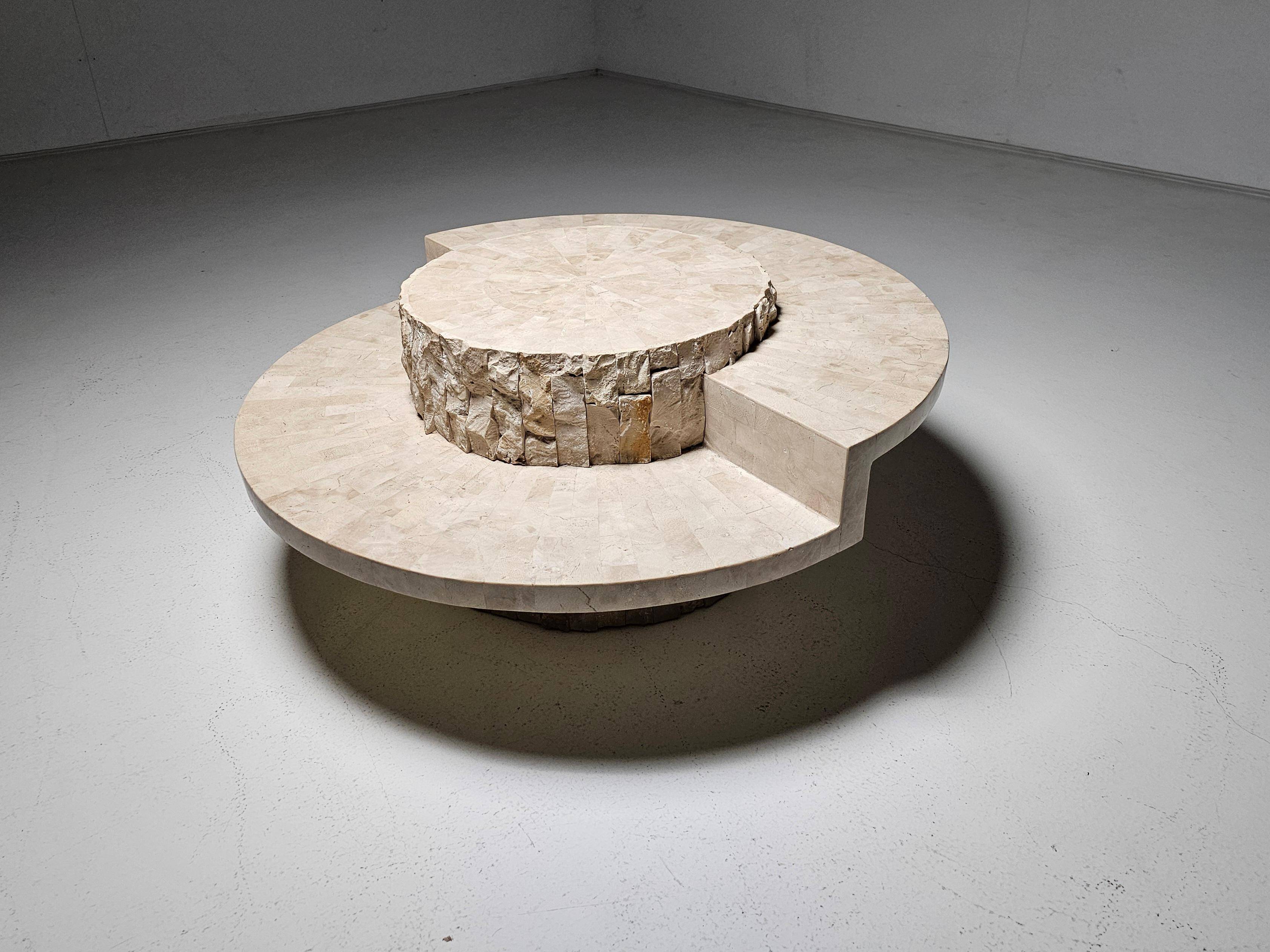 Mactan stone coffee table by Magnussen Ponte, 1980s