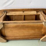 Art Deco coffee table in solid oak wood renovated double top