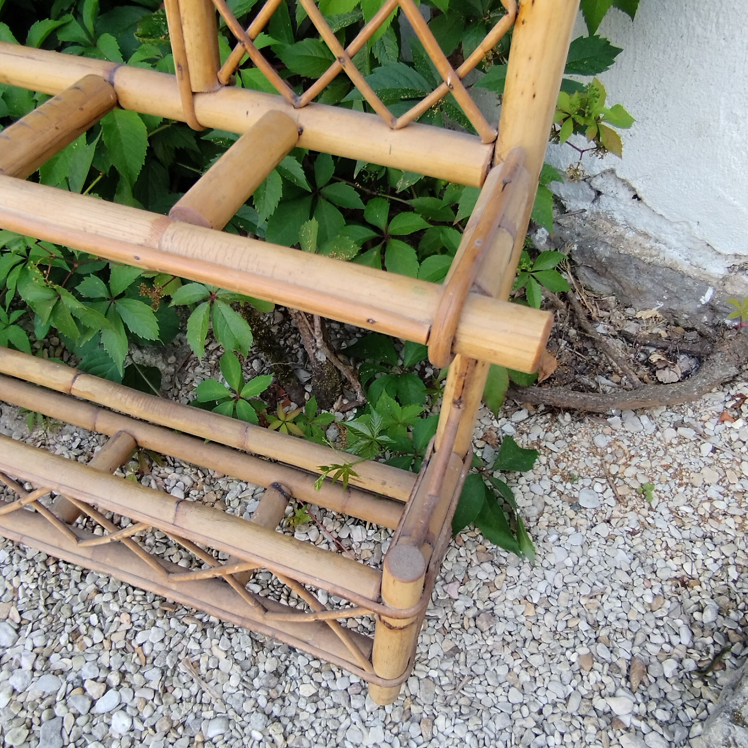 Vintage rattan wardrobe