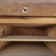 Antique 1950s double sliding door filing cabinet with curtains