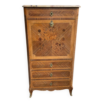Old wooden and marble secretary