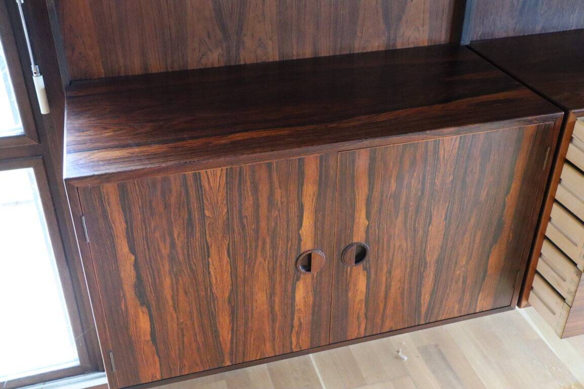 Danish wall bookcase by Thygesen and Sorensen in rosewood, 1960