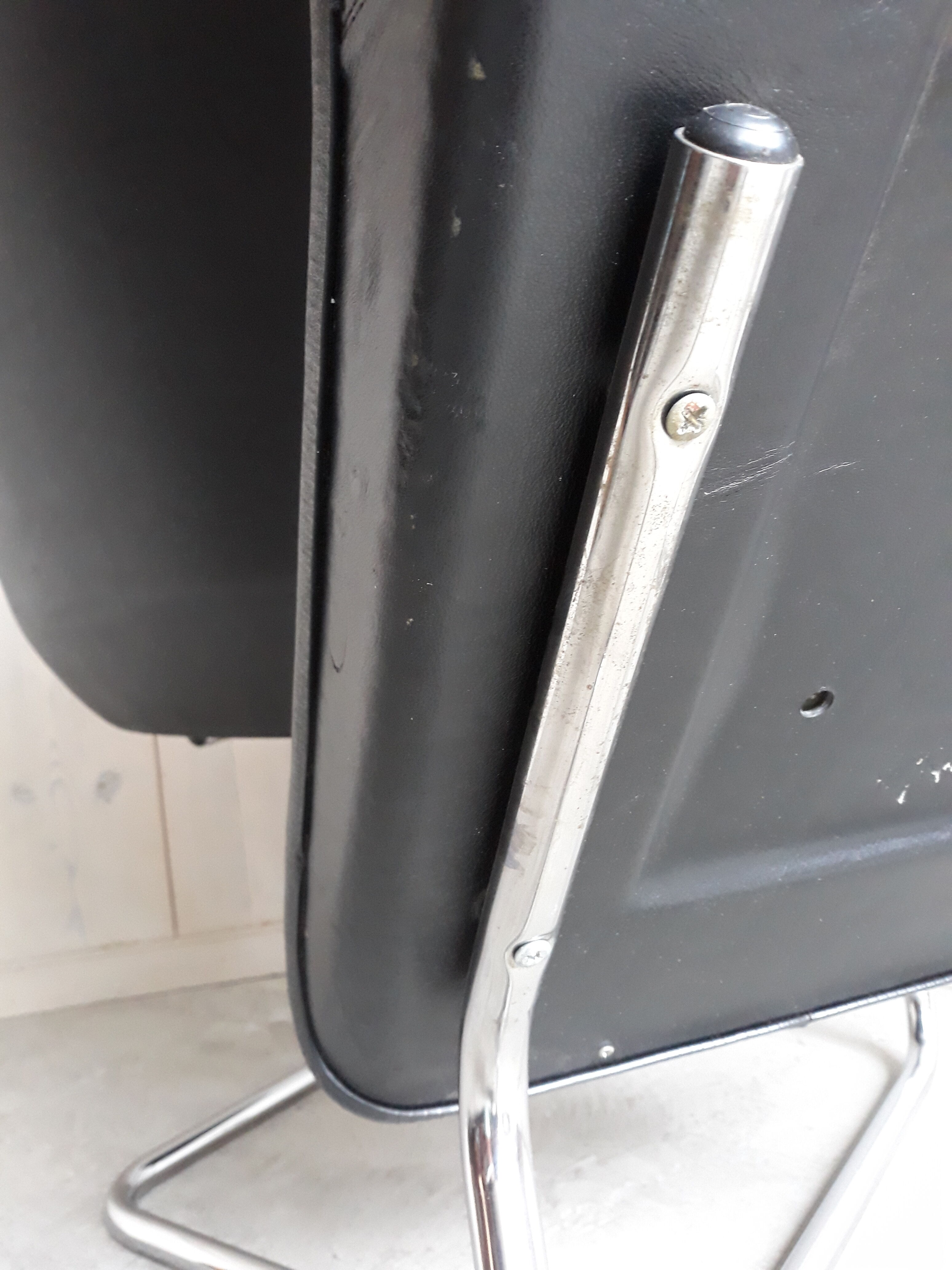 Vintage black leather armchair