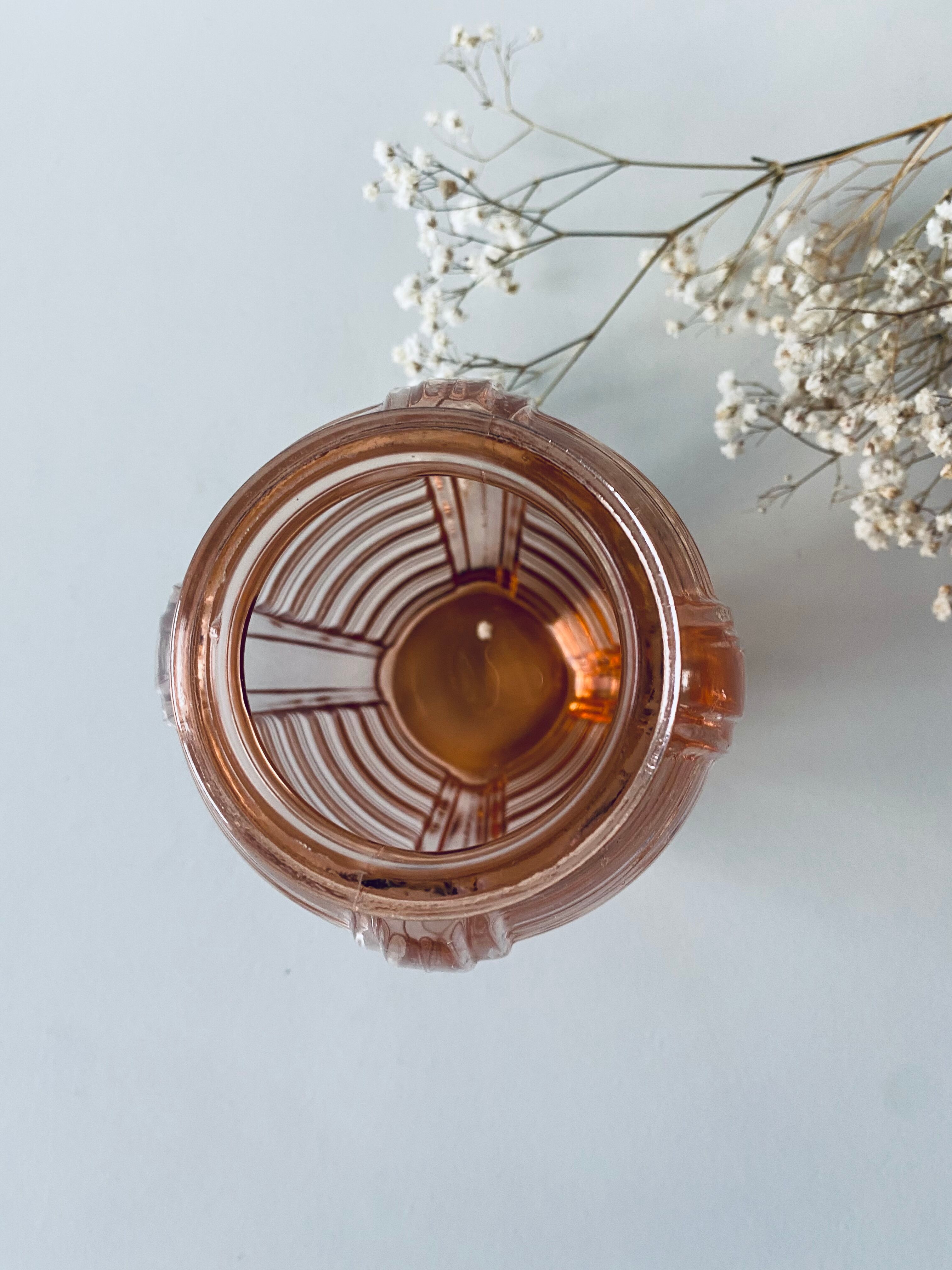 Old pink glass vase