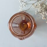 Vase rose ancien en verre
