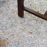 Set of three brutalist tripod armchairs in carved solid oak