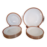 Richard Ginori - Dessert service for 12 people. in white and gold porcelain