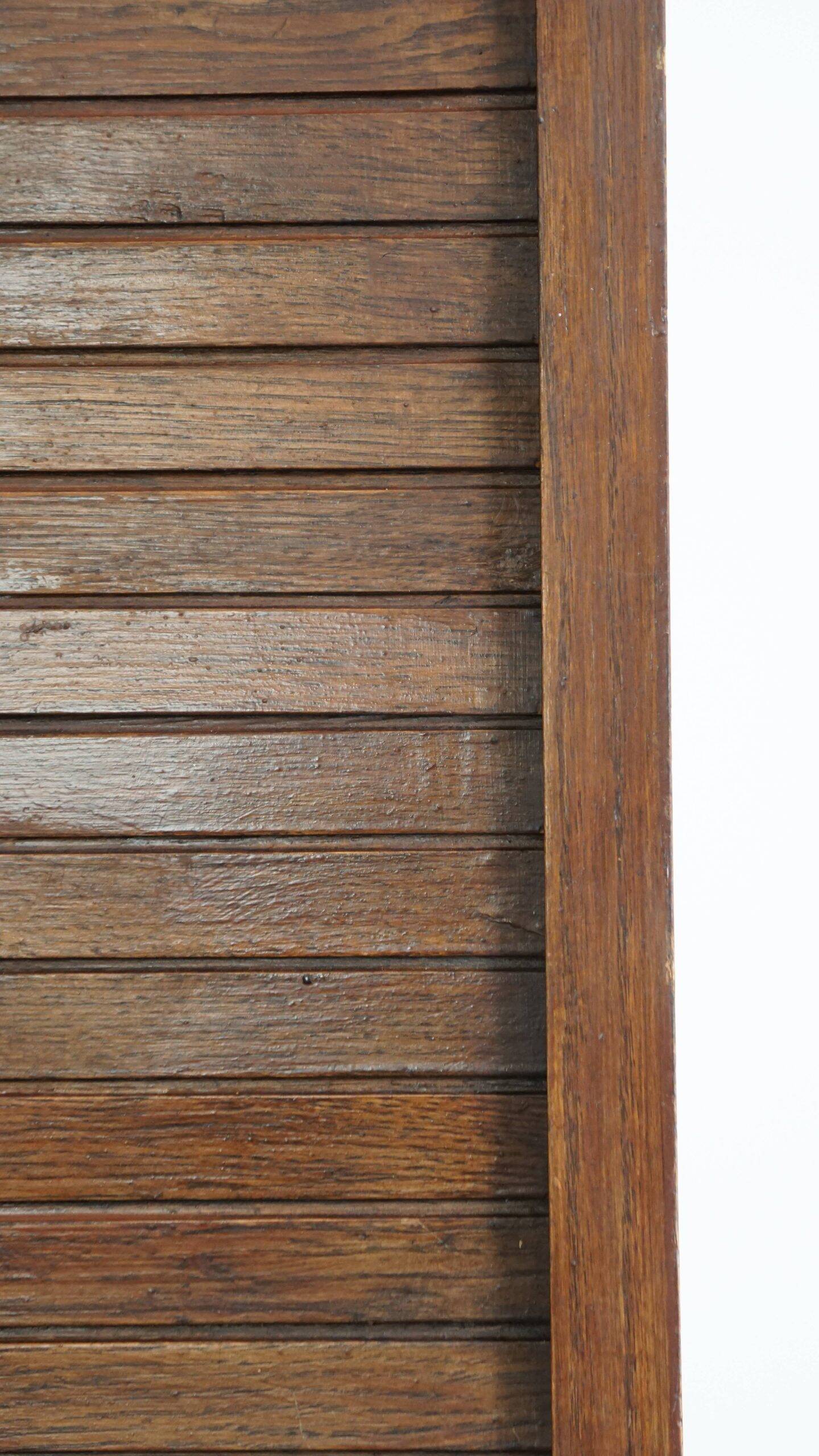 Antique oak notary cabinet with two roller doors and a working lock