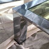 Late 70s chrome steel coffee table