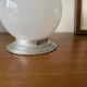 White opaline glass globe ceiling light, 15 cm, aluminum wall light