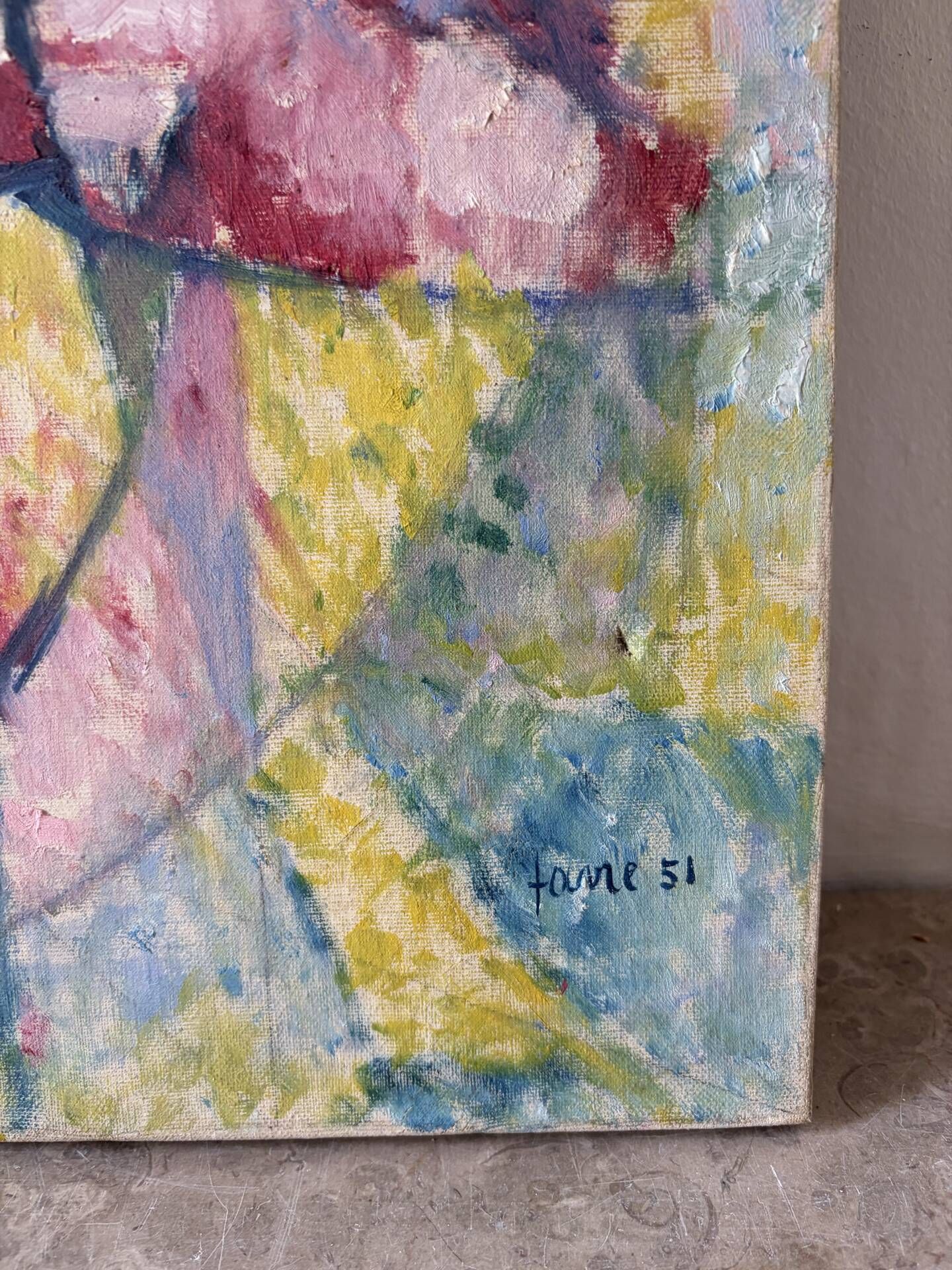 Composition abstraite, signé Favre 1951