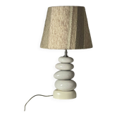 Cracked pebble lamp by François Châtain with its original lampshade, France 1970s