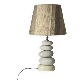 Cracked pebble lamp by François Châtain with its original lampshade, France 1970s