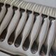 12 Christofle Versailles model cake forks in silver-plated metal.