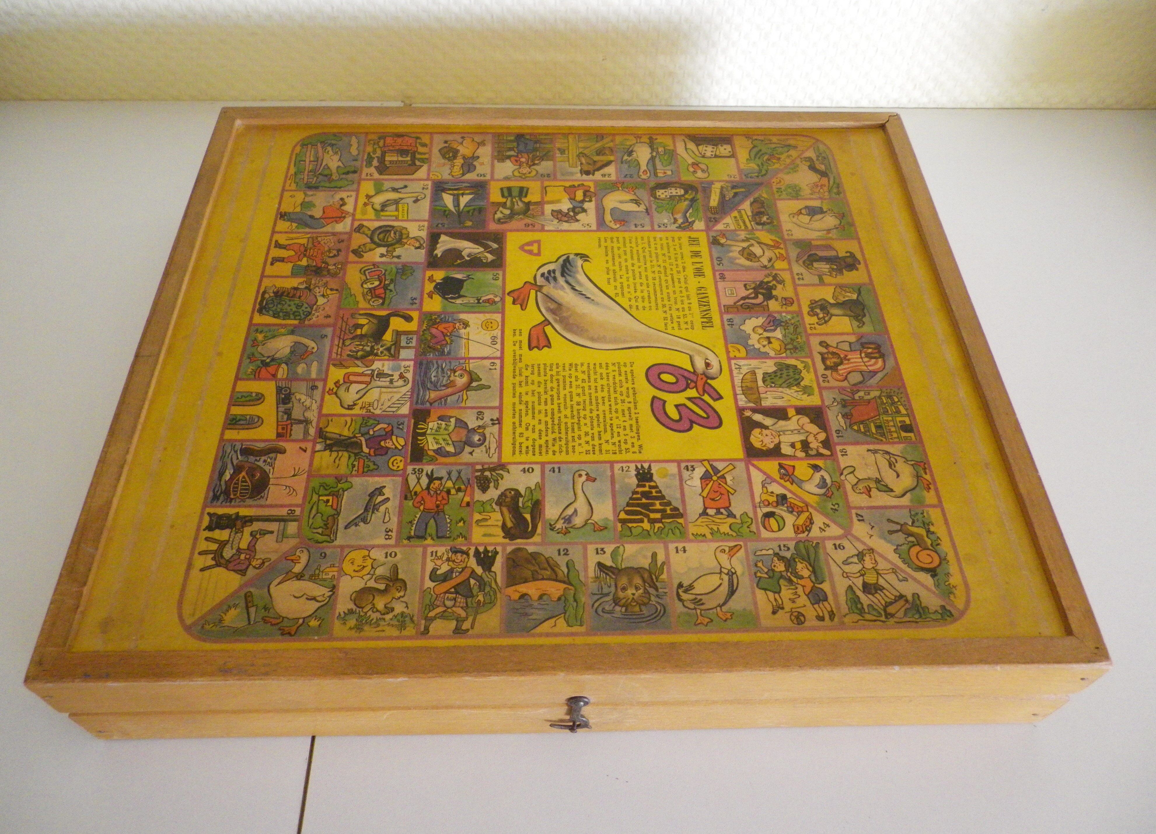 Malette en bois de 3 jeux vintage
