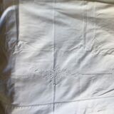 Drap ancien brodé monogramme DF