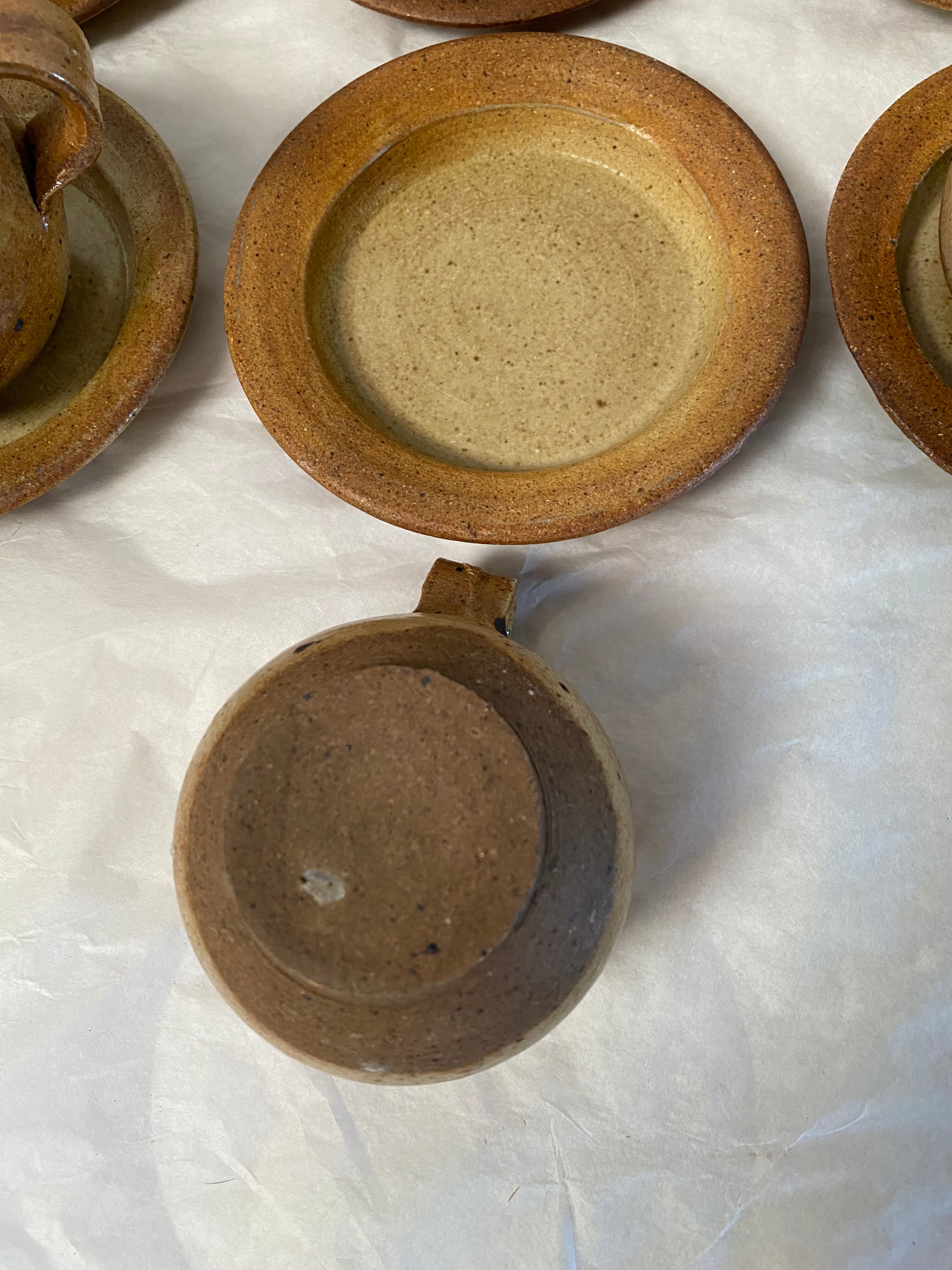 Set of 6 vintage stoneware cups